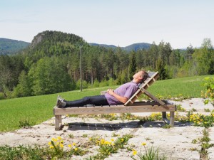 Super plek om na gedane arbeid de Noorse zon op te doen
