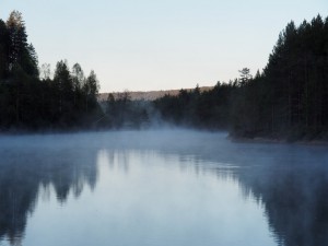 Dampend water Sparhaugveit 16 mei 2016, 6:16 uur, -1 graden