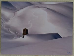 44. Mocht je denken dat wij nu in de winter hier gaan langlaufen? Vanaf begin december gaat de Gite op slot tot maart/april/mei 2017, afhankelijk van de sneeuwval. Dit is de schoorsteen van de Gite in de winter... Met de VW-bus naar Noorwegen dus!
