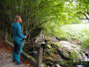 17. We kruisen een beek over een rustiek brugje